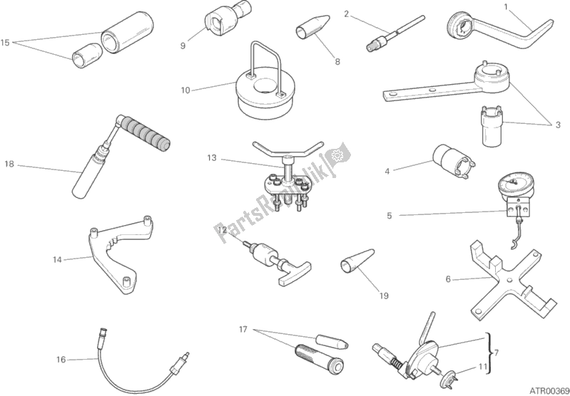 All parts for the 01a - Workshop Service Tools of the Ducati Multistrada 1200 Enduro 2018